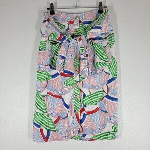 Anthropologie Conversations Umbrella Skirt Size 2 Tie Waist Nautical Coastal